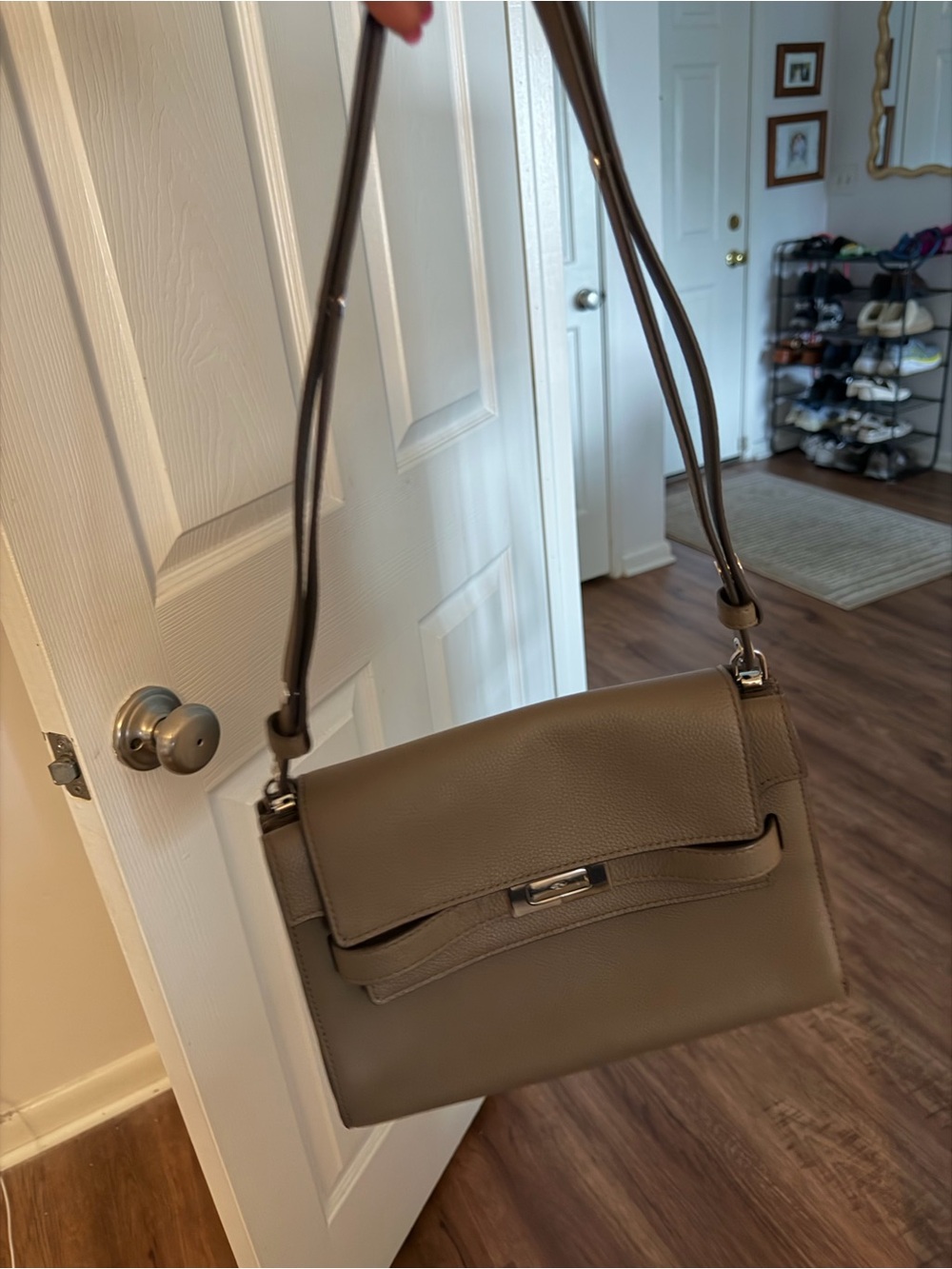 Tory Burch Lee Radziwill Shoulder Bag Wild Mushroom Leather
